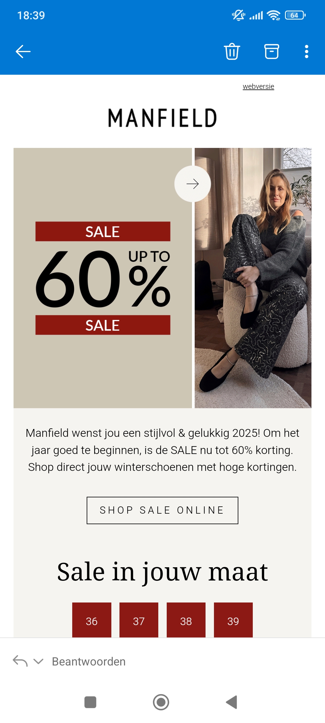 Solden manfield: tot -60%