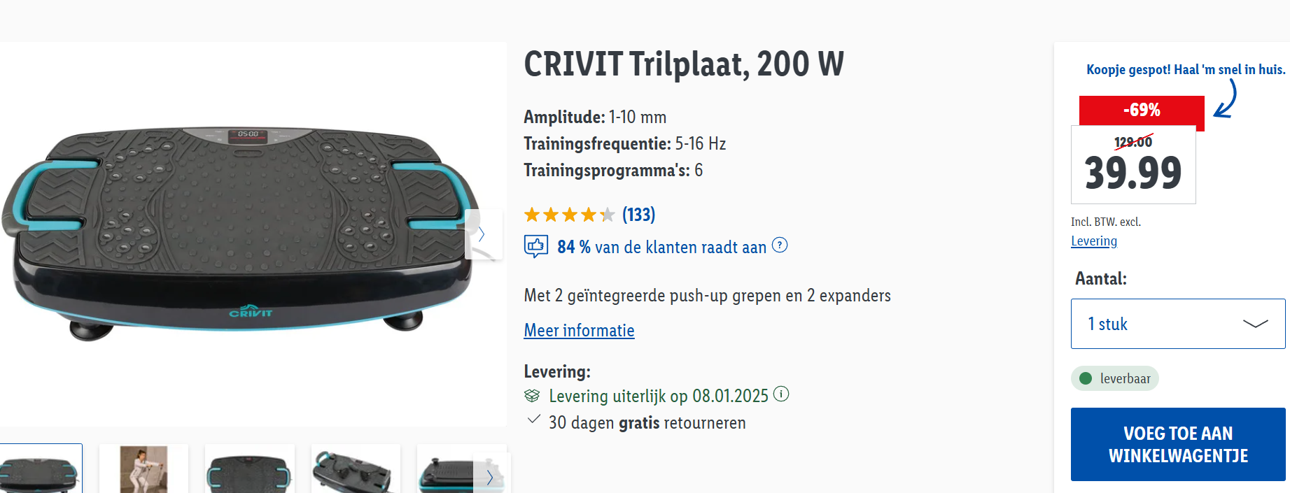 CRIVIT Trilplaat voor €39,99 ipv €129 bij Lidl