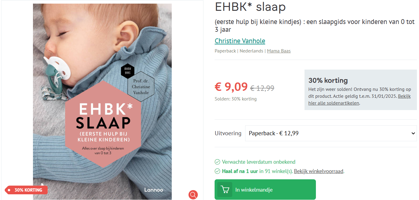 -30% boek 'EHBK* slaap' 👶