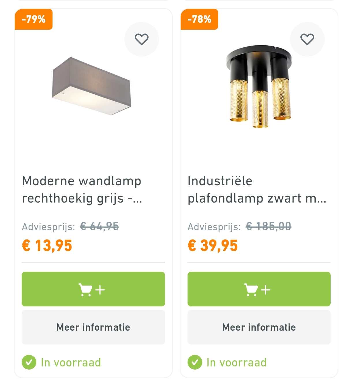 Tot 80% korting op verlichting