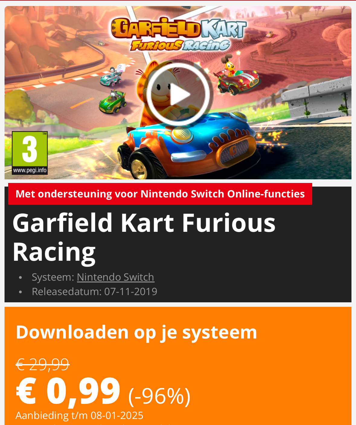Garfield Kart Furious Racing -96%