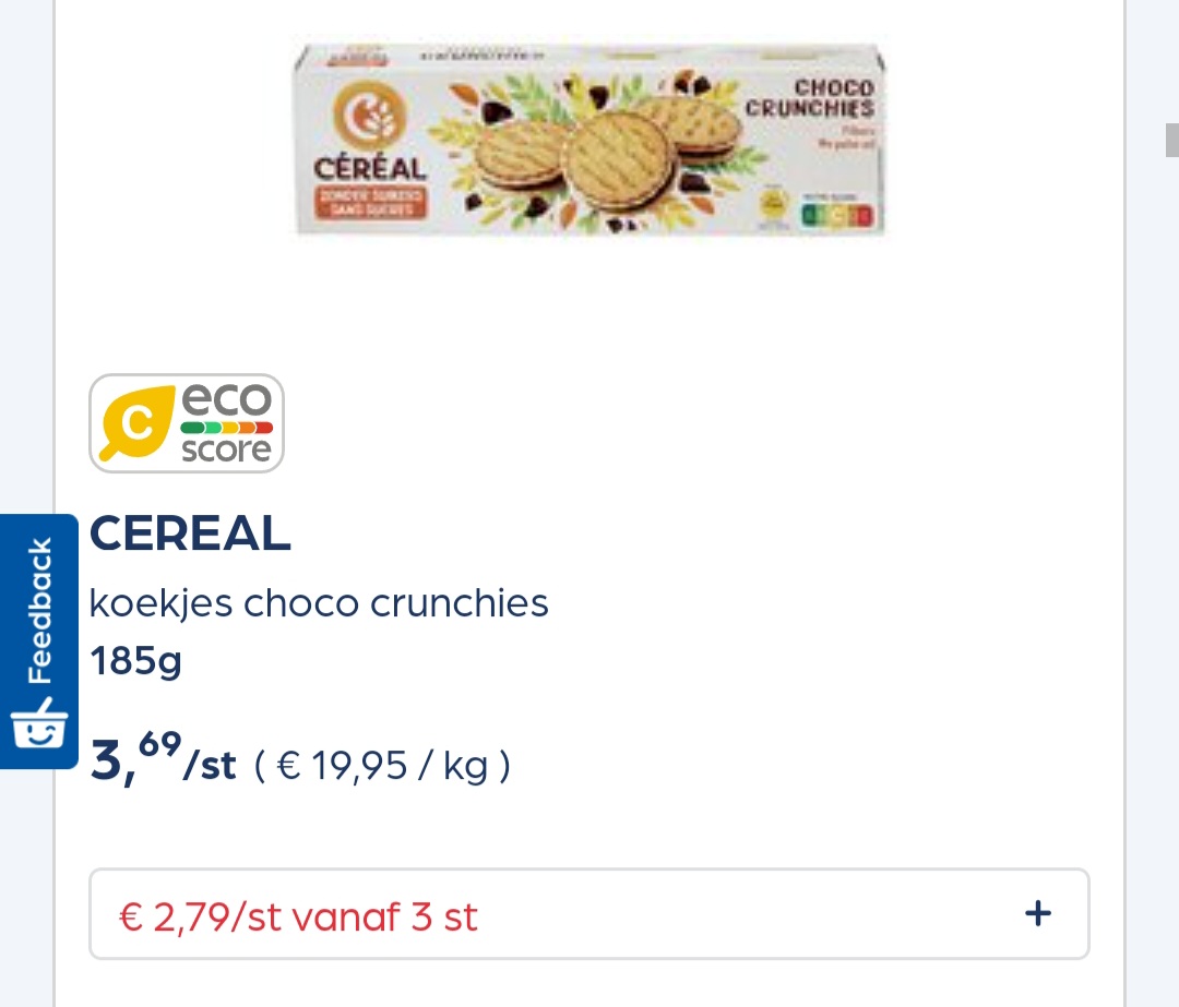 Collect&go CEREAL koekjes choco crunchies 185g