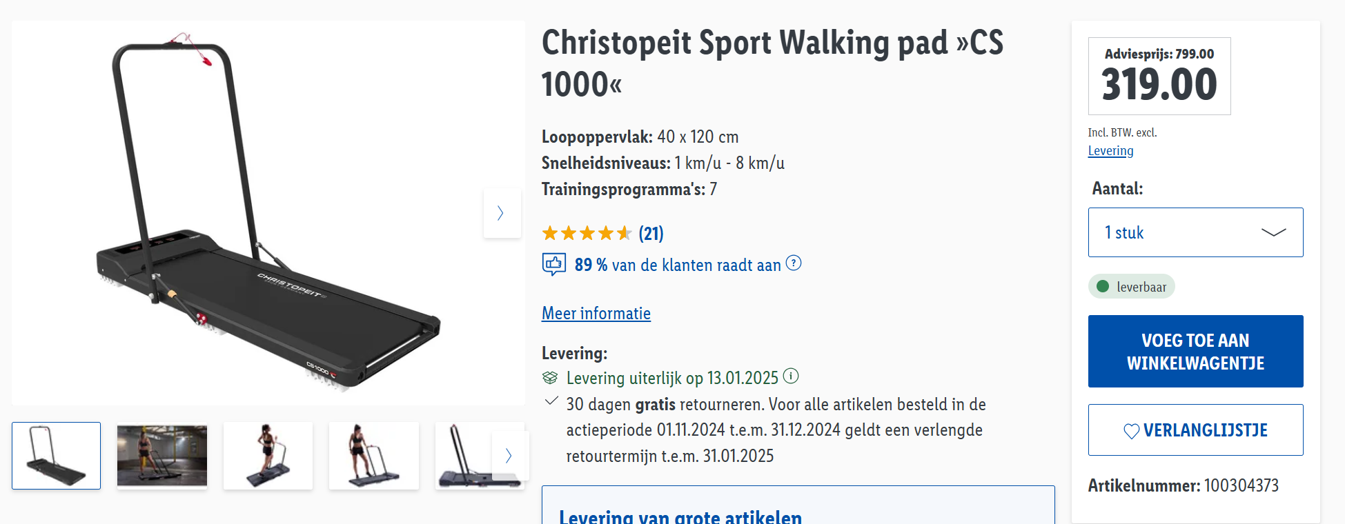 Christopeit Sport Walking pad »CS 1000«