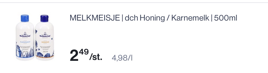 Melkmeisje douche honing/karnemelk