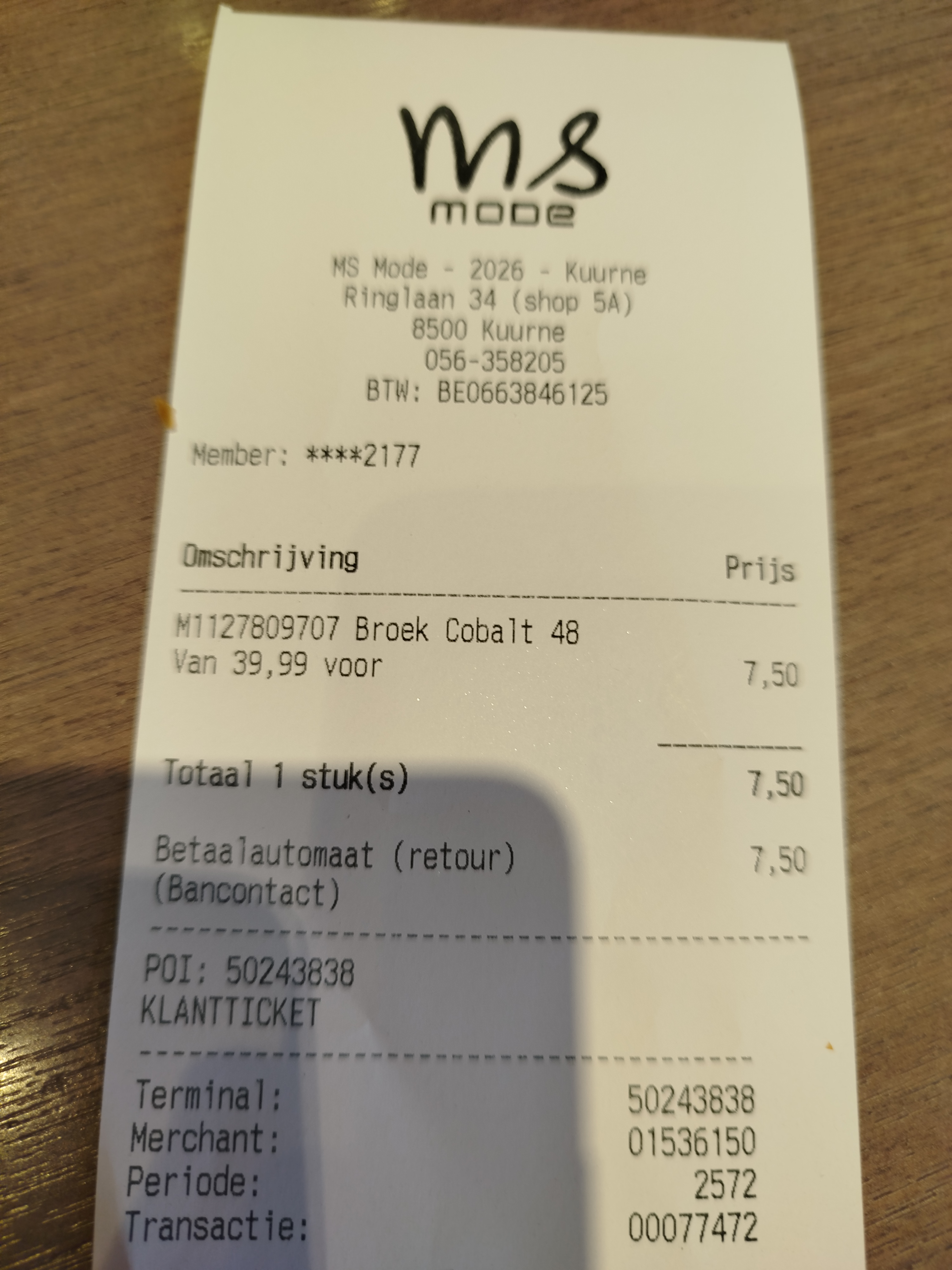 Ms mode: broek €7,50