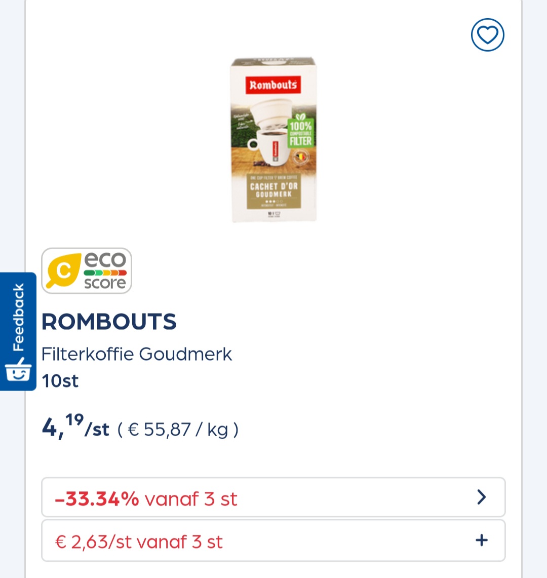 Collect&go ROMBOUTS Filterkoffie