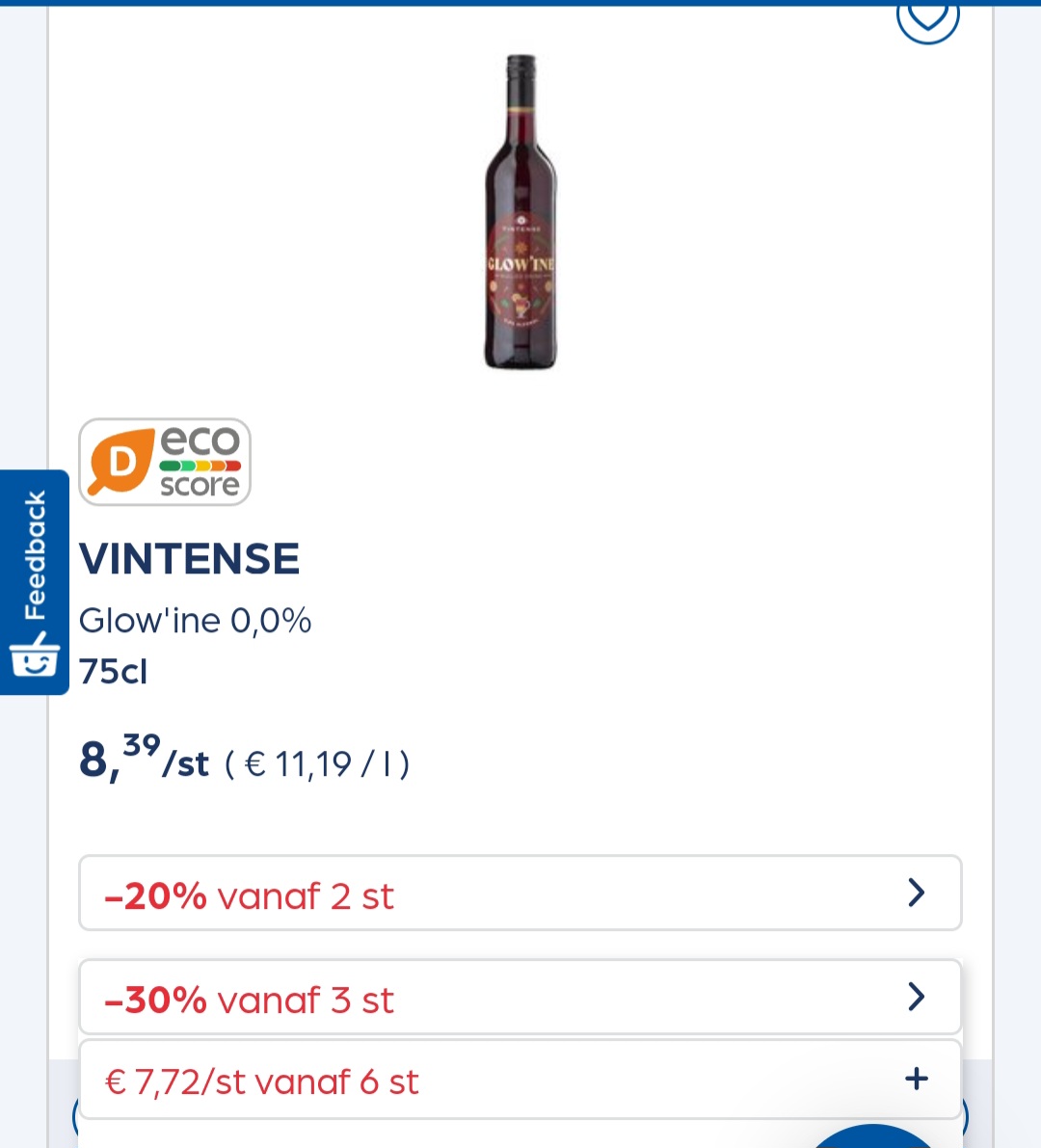 Collect&go VINTENSE Glow'ine 0,0% 75cl