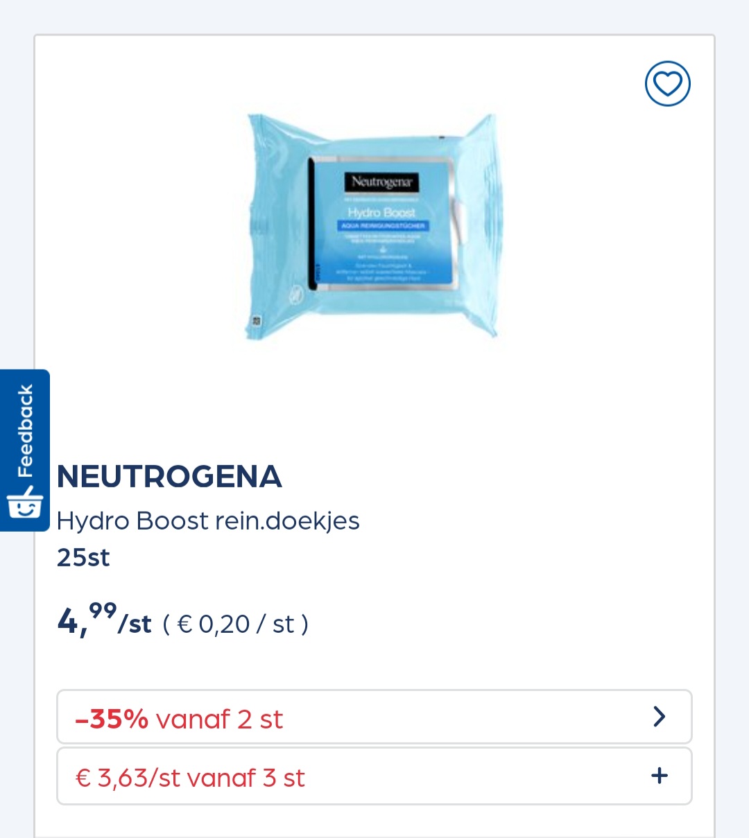 Collect&go NEUTROGENA Hydro Boost rein.doekjes 25st