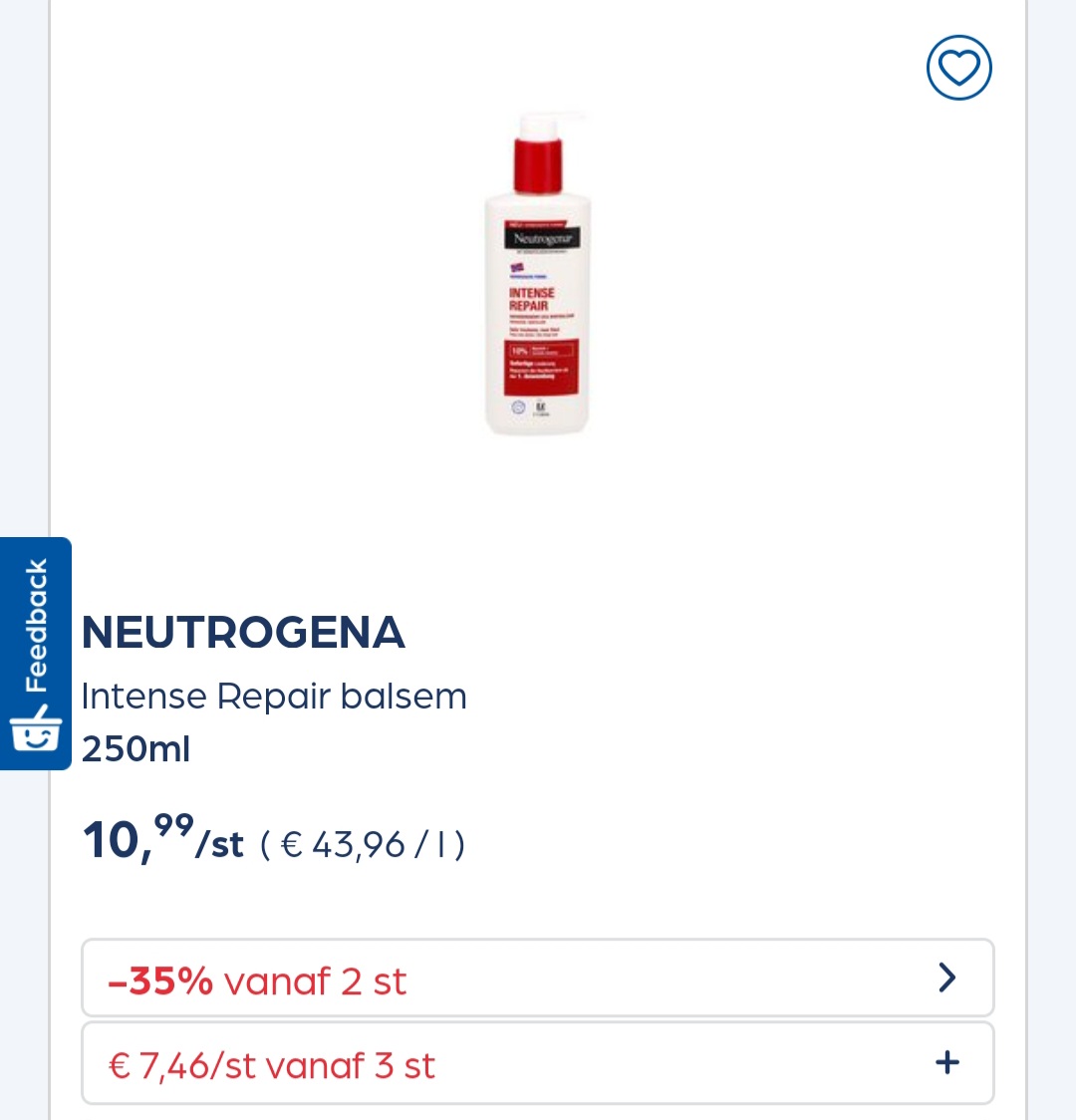 Collect&go NEUTROGENA Intense Repair balsem 250ml