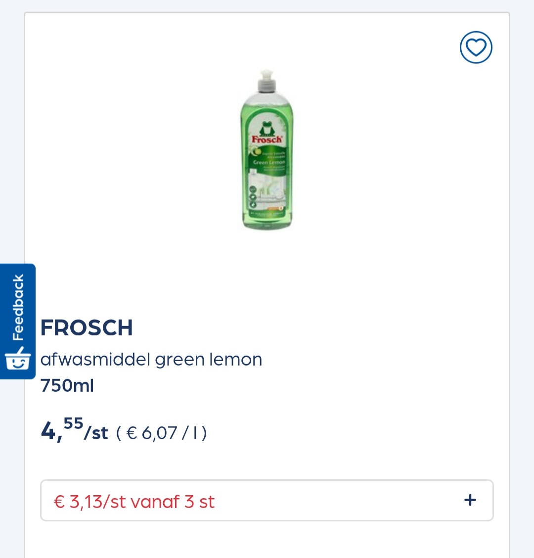 Collect&go FROSCH afwasmiddel green lemon 750ml