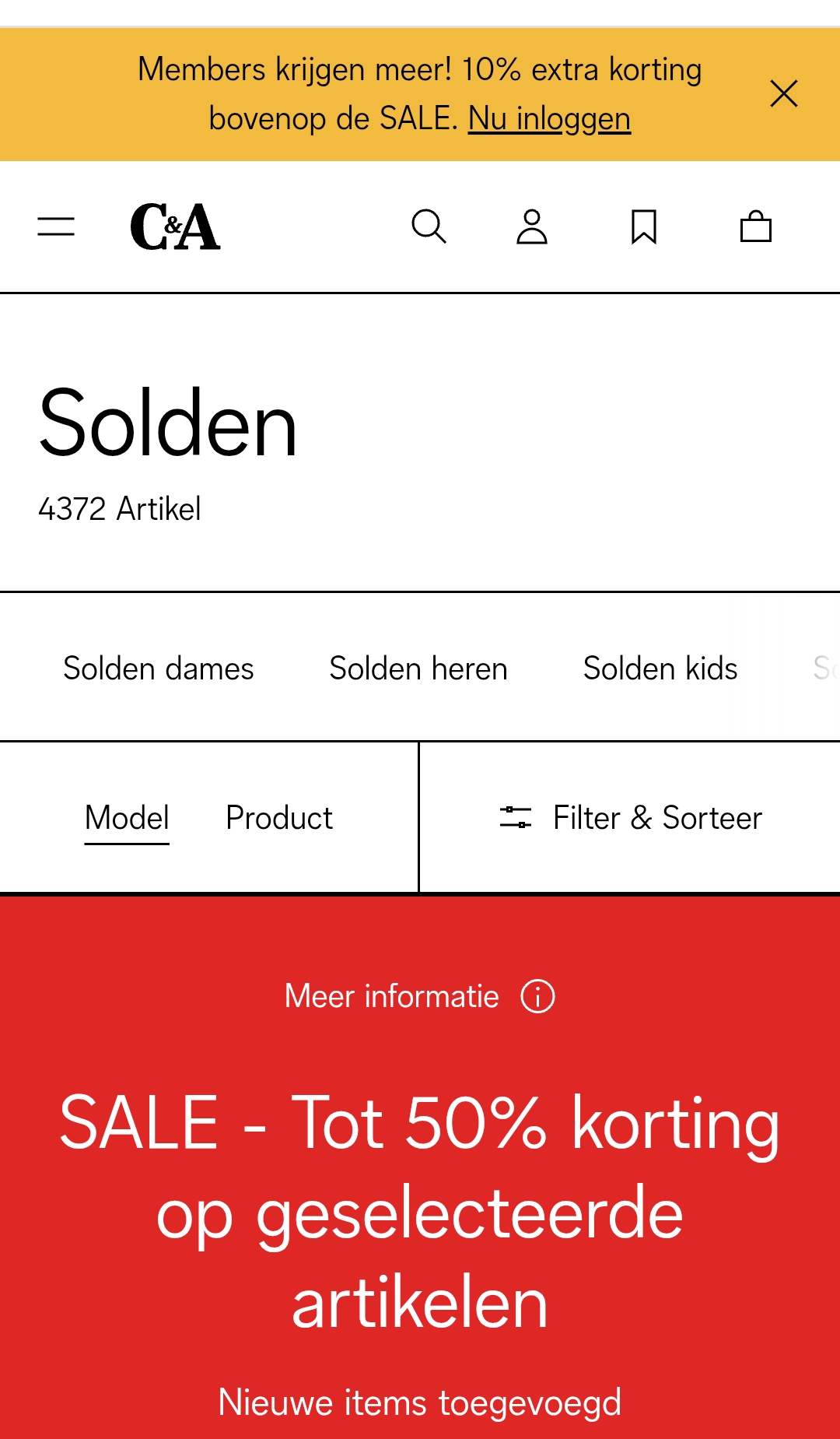 C&A members 10% extra