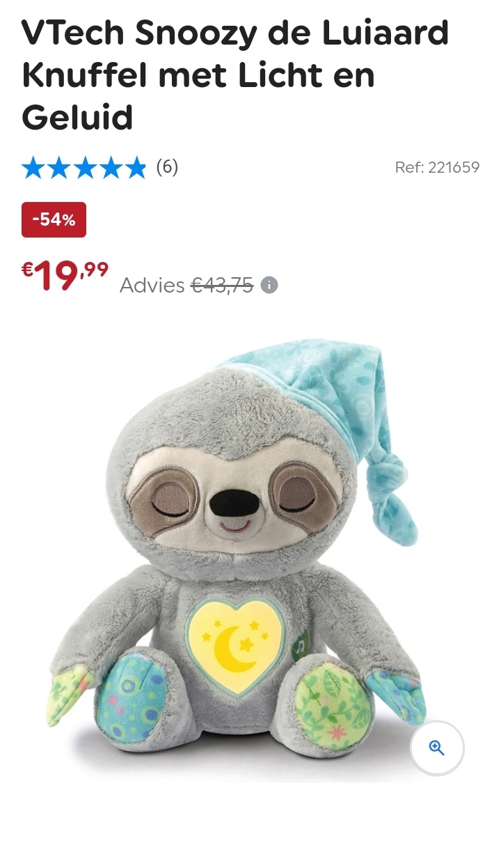 -54% 😴 VTech Snoozy de Luiaard Knuffel