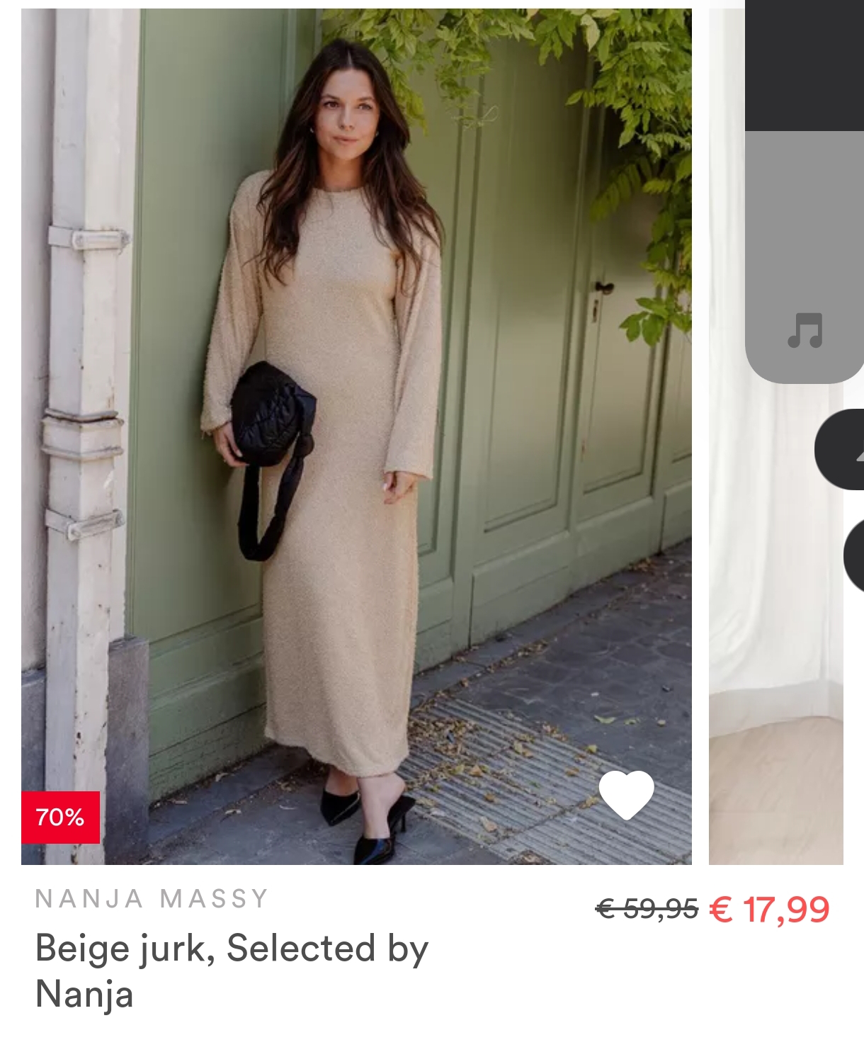 Beige jurk 70% korting