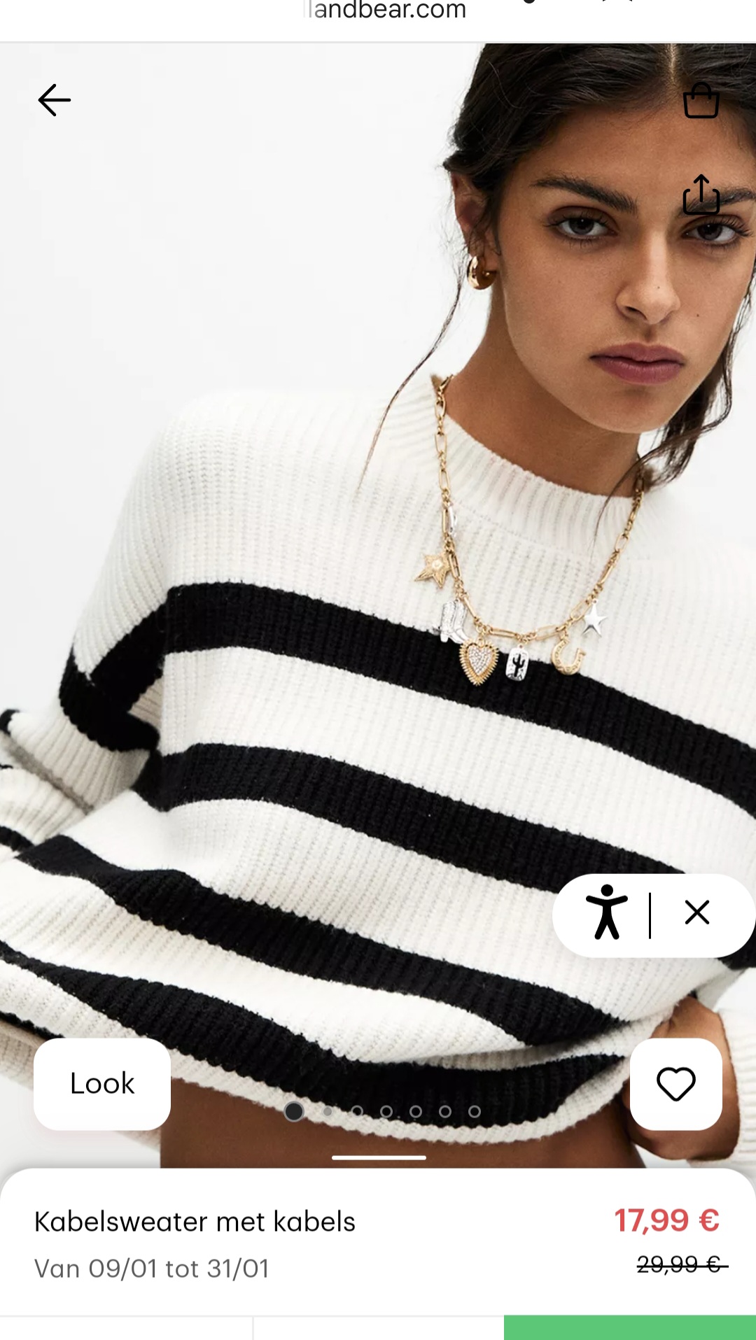 Trui van ribtricot stof met lange mouwen en ronde halslijn. -40% bij pullandbear.com