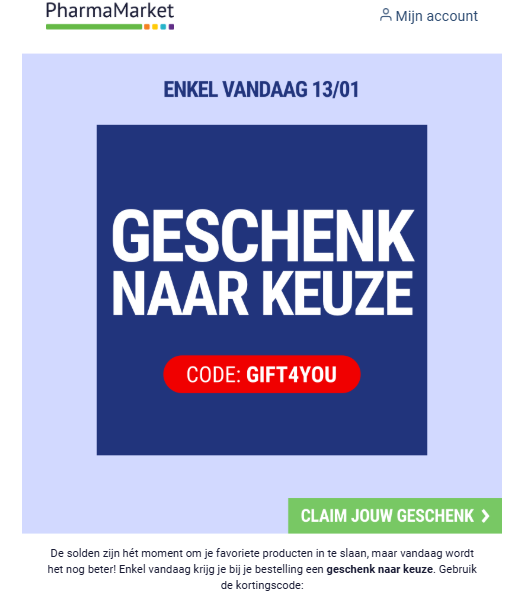 Geschenk (nachtcrème of doucheolie) naar keuze bij pharmamarket