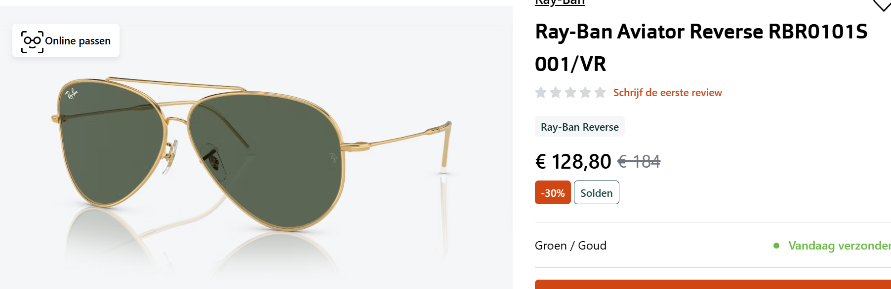 Ray-Ban zonnebril met 30% korting bij Pearle
