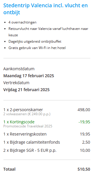 5 dagen Valencia voor € 255,25 p.p. (inclusief vlucht & ontbijt) 😎