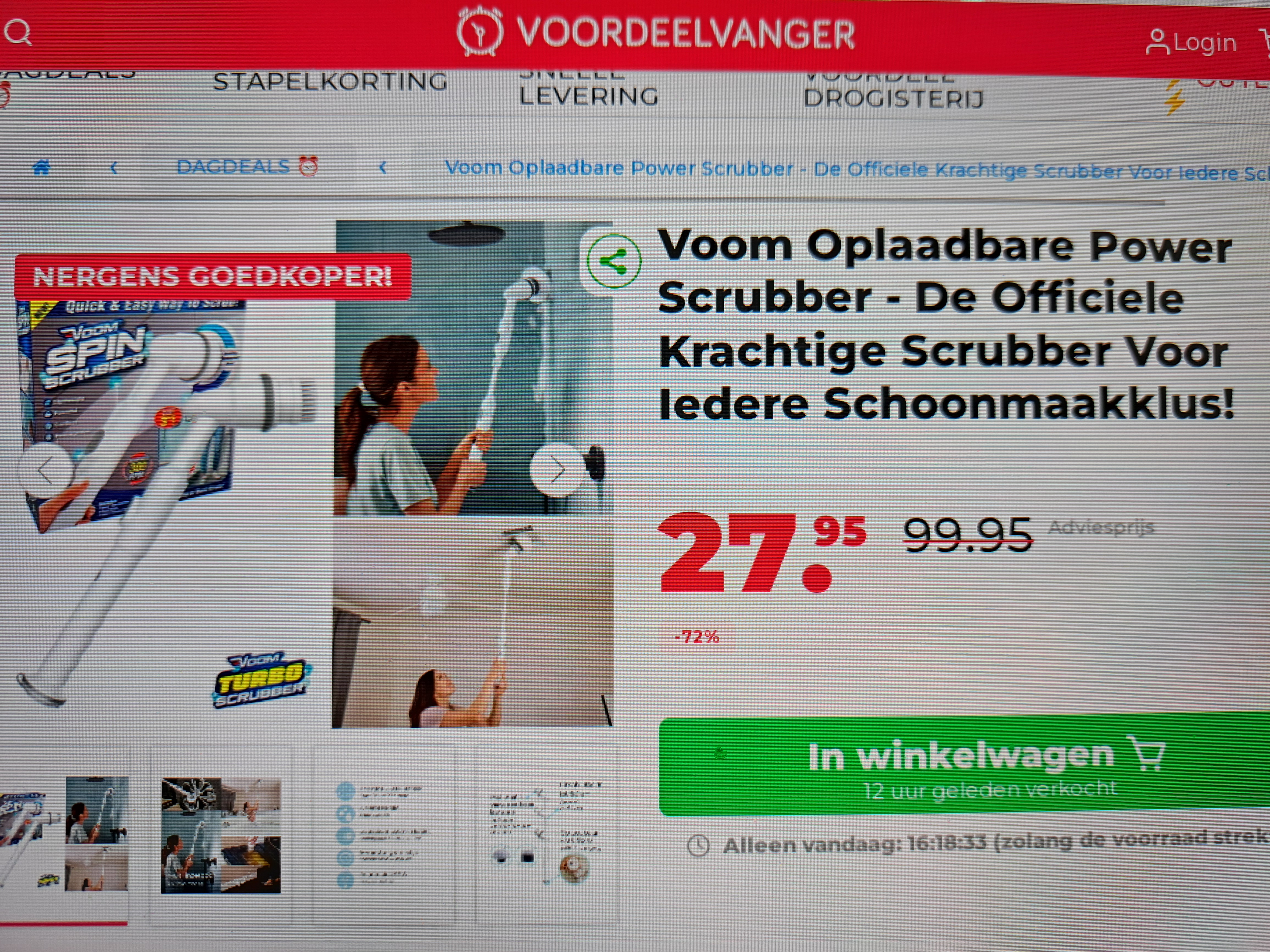 Voom Oplaadbare Power Scrubber -72% op voordeelvanger.nl