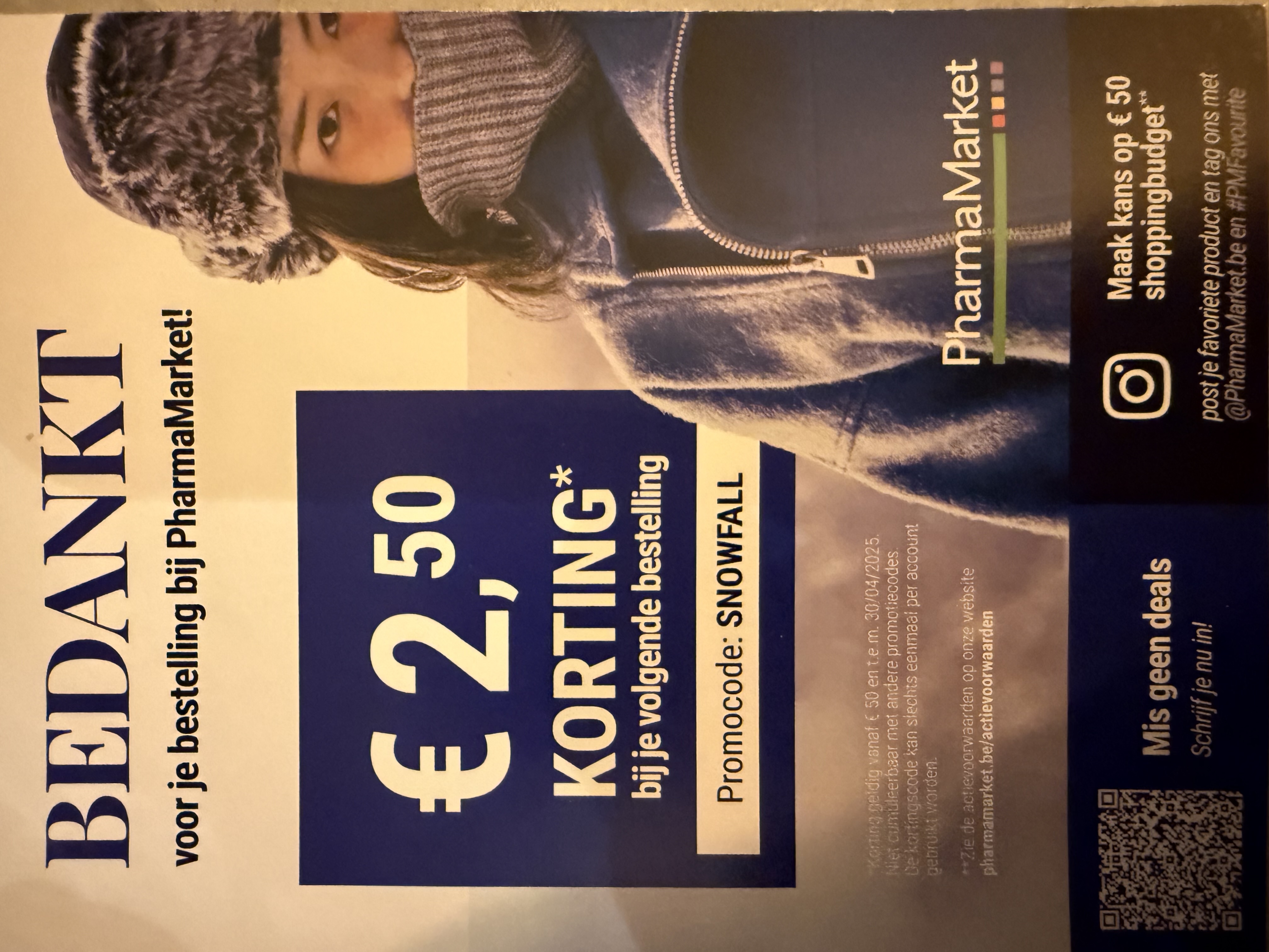 -2.50 € op min aankoop 50€