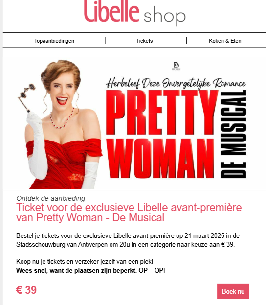 €39,00 exclusieve avant-première musical ✨ Pretty Woman
