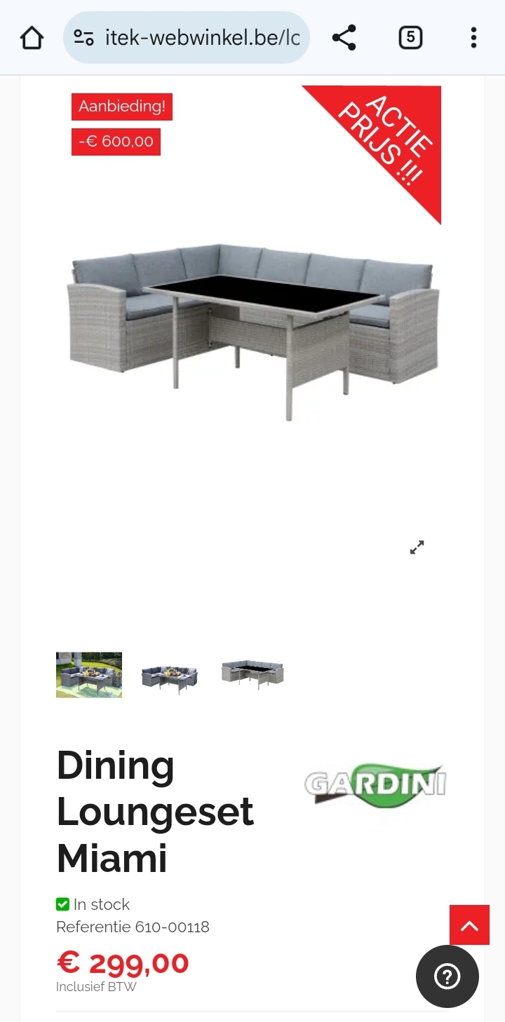 Gardini Dining Loungeset Miami