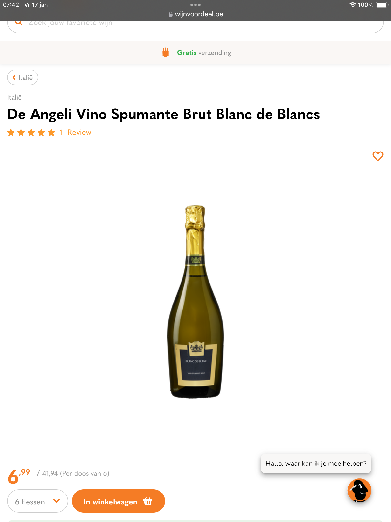 De Angeli Vino Spumante Brut Blanc de Blancs