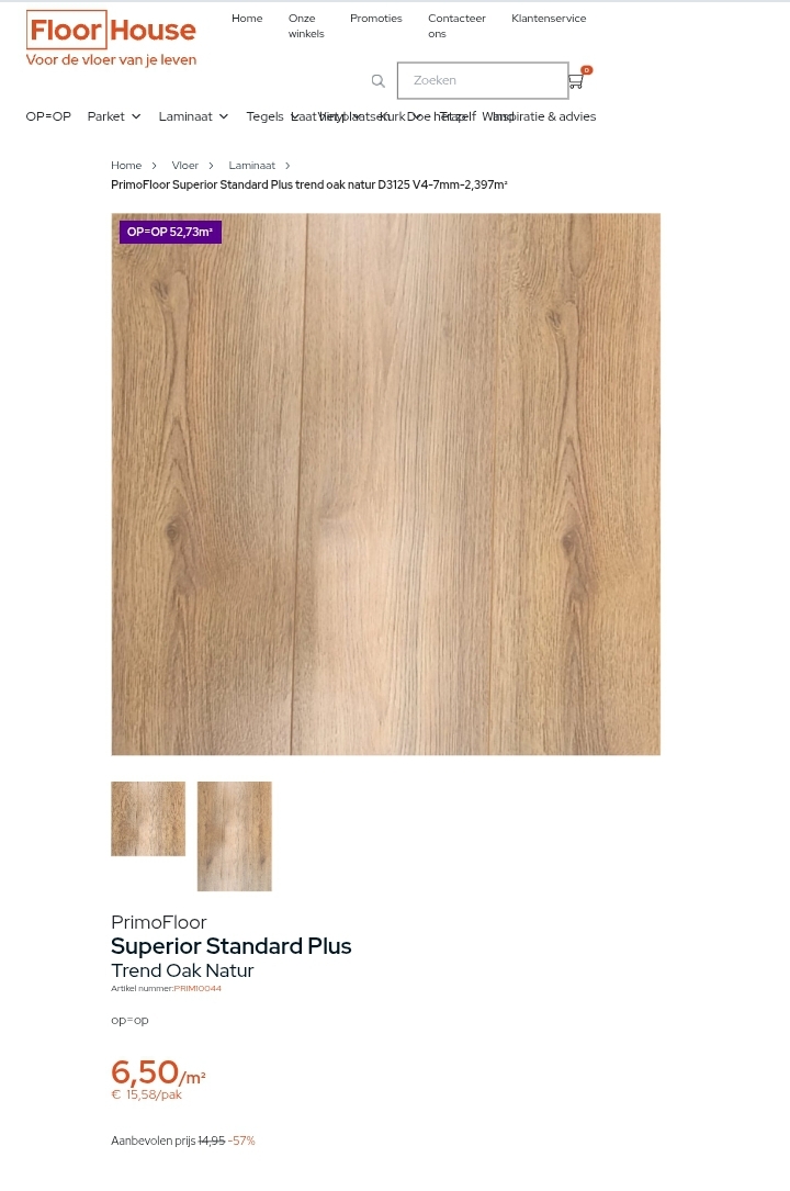 PrimoFloor trend oak natur laminaat