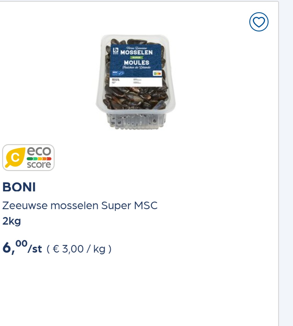 Collect&go BONI Zeeuwse mosselen Super MSC 2kg