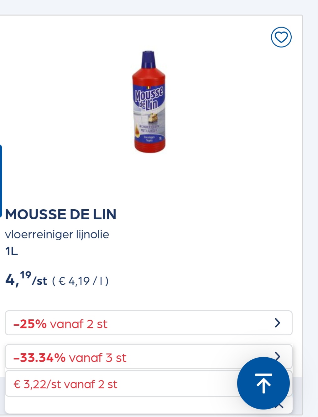 Collect&go MOUSSE DE LIN vloerreiniger lijnolie 1L