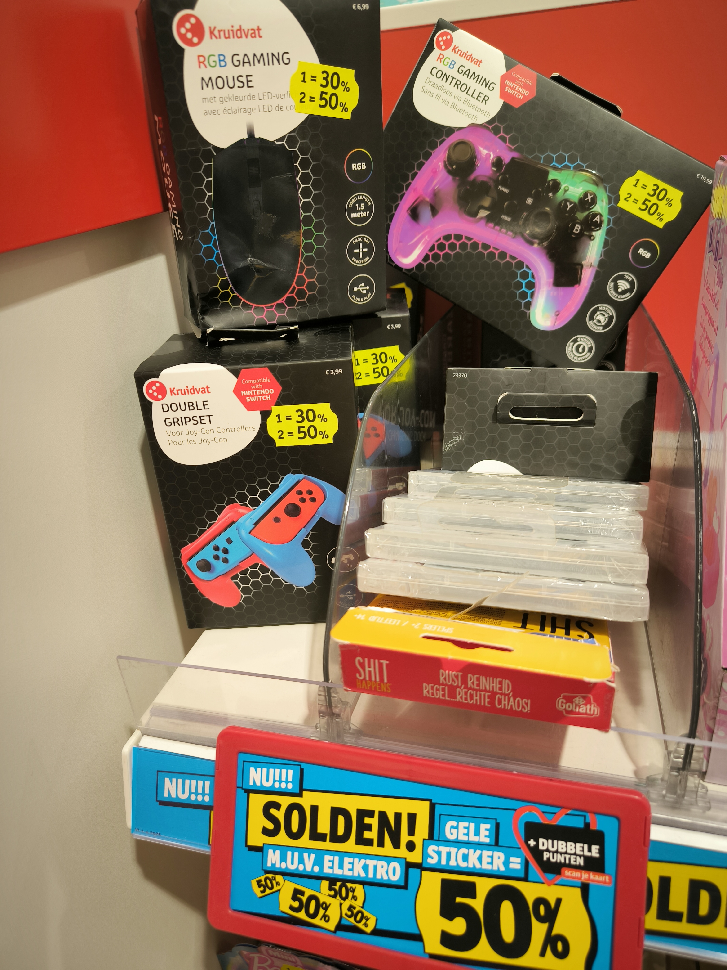 Gaming joy con controllers, muis en controller aan 50%