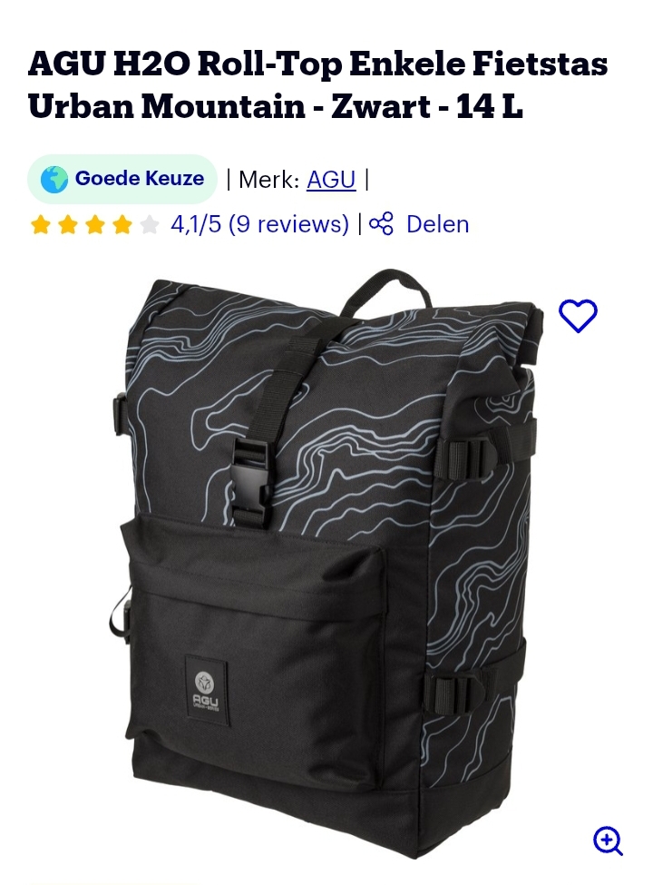 AGU H2O Roll-Top Enkele Fietstas Urban Mountain