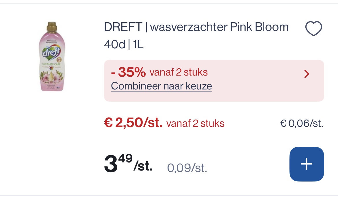 Dreft wasverzachter pink bloom