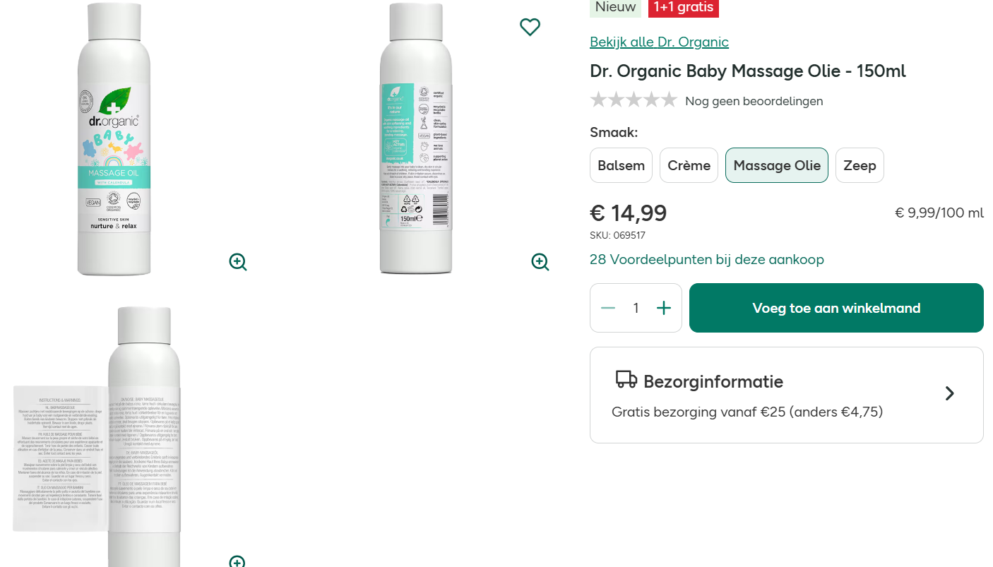 1+1 gratis babyverzorging 👶 Holland & Barrett