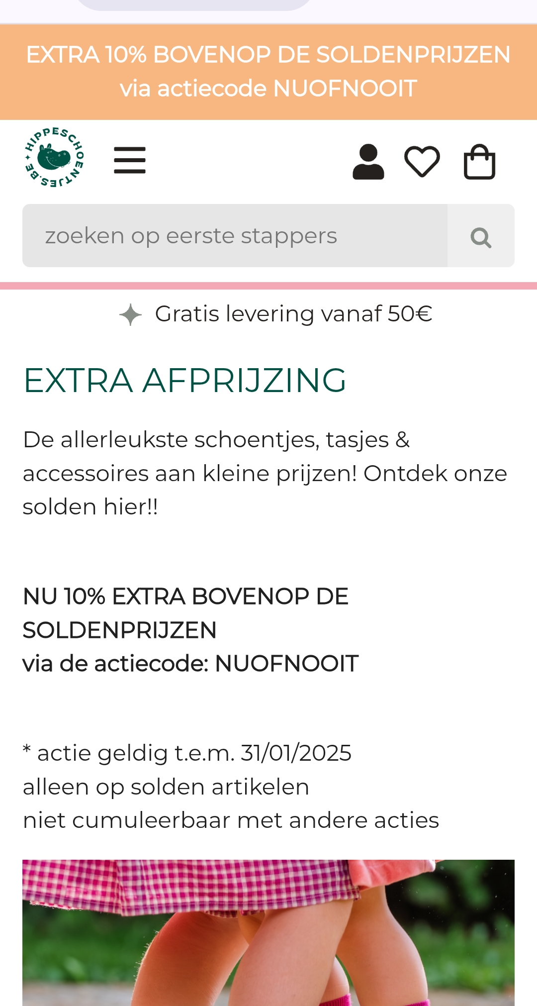10% extra op hippe schoentjes