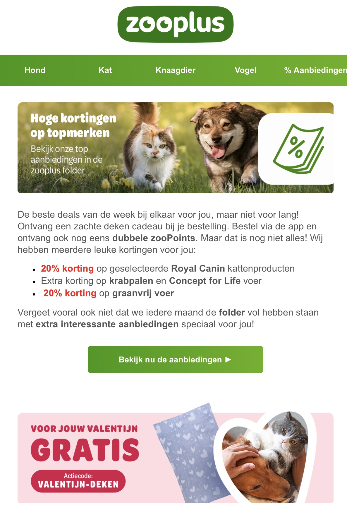 Zooplus valentijndeken