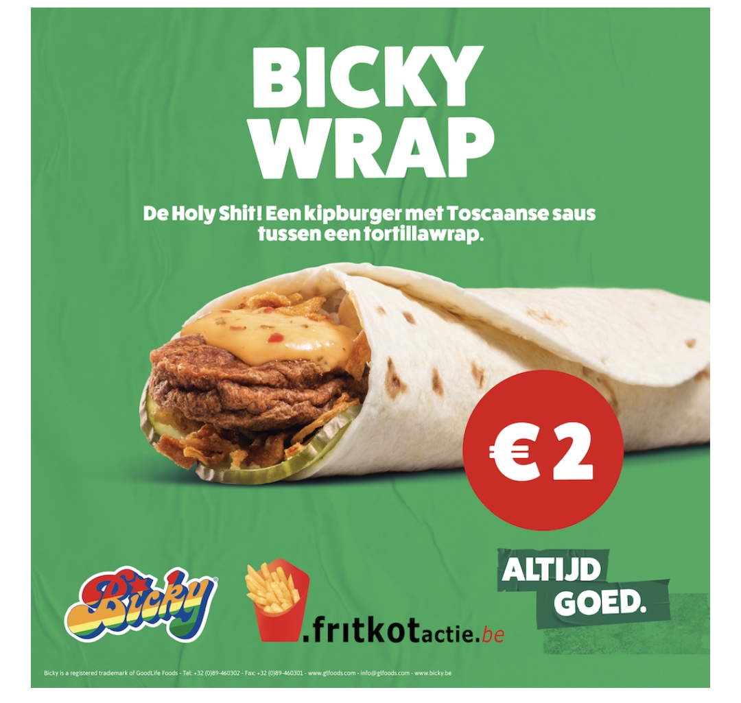 Bicky Wrap voor slechts 2 euro fritkotactie