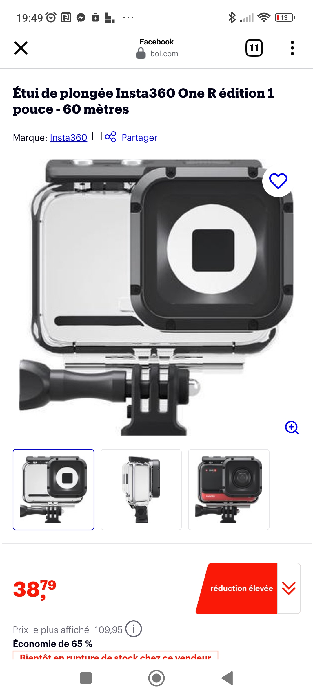 Insta360 One R 1-inch Edition Dive Case - 60 meter