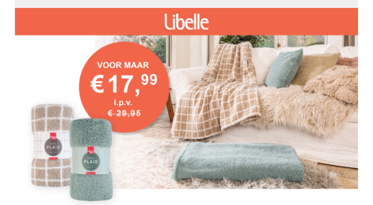 Een XXL teddy plaid In modieus mint of trendy taupe