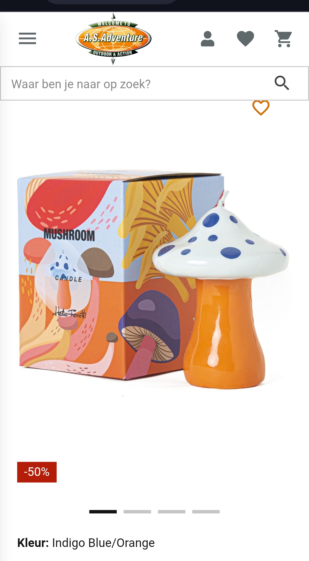 A.S. adventure 50% korting kaars