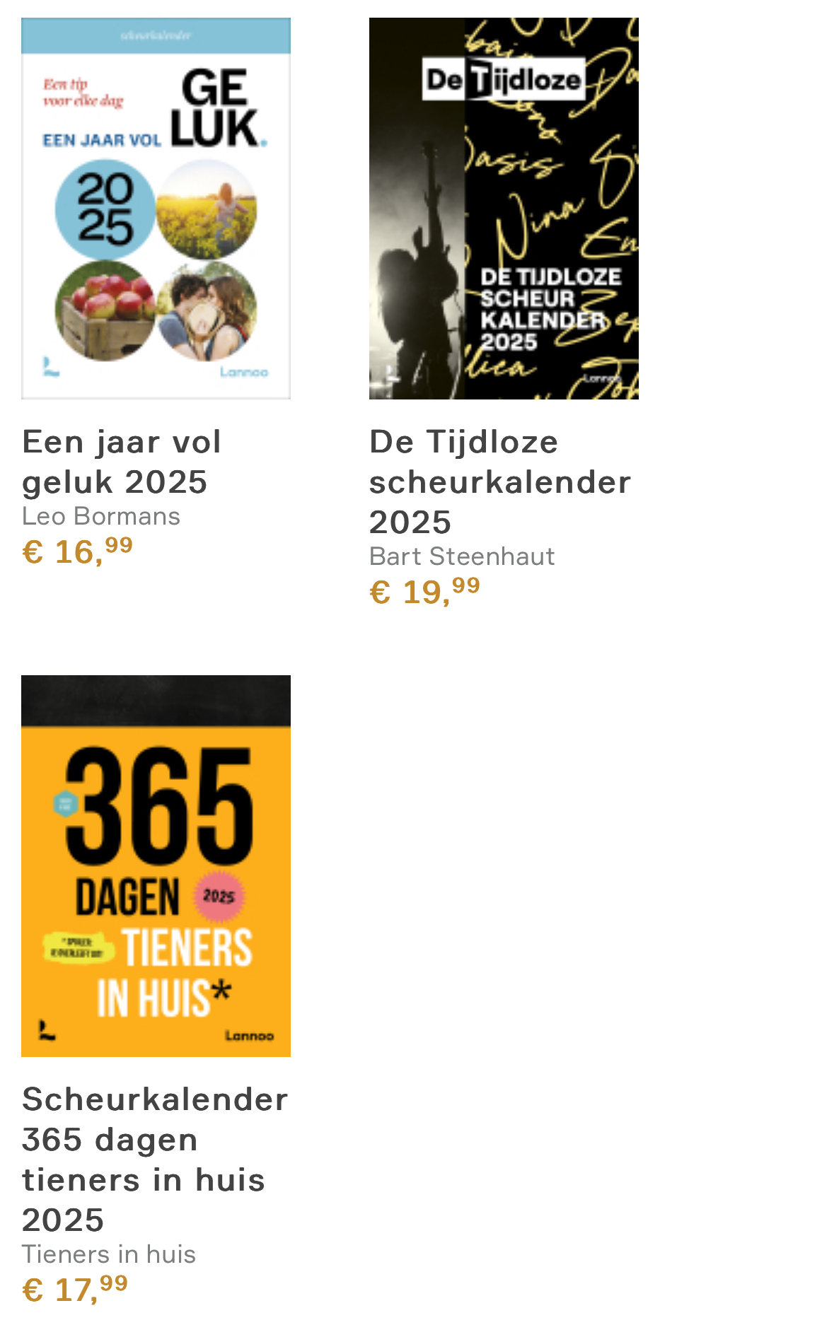 Kortingscode kalenders lannoo