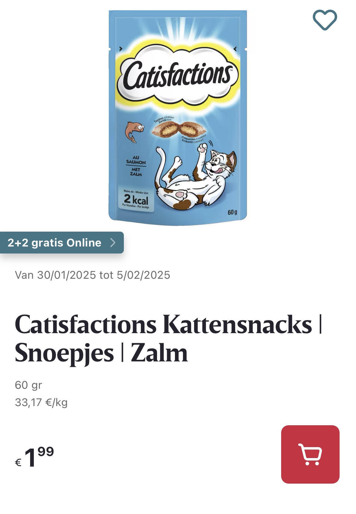 Catisfactions kattensnacks online promo Delhaize