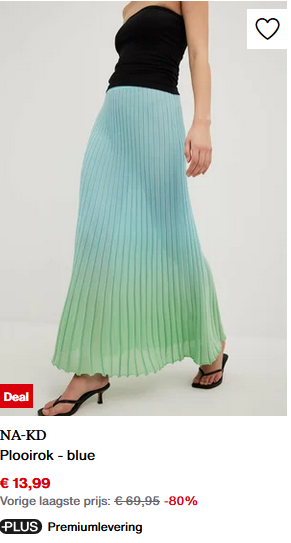 NA-KD plooirok nog xs en smal