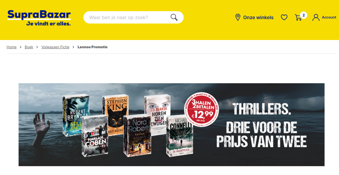 2+1 gratis 📖 Thrillers Lannoo