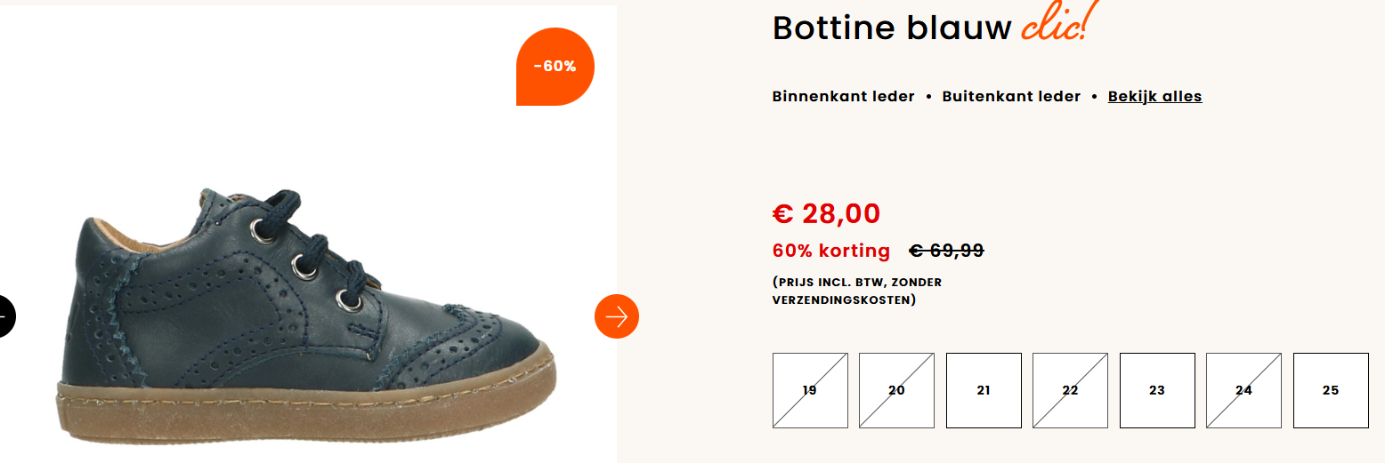 -60% babyschoenen Clic!
