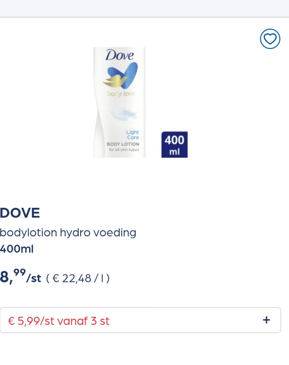 Collect&go DOVE bodylotion hydro voeding 400ml