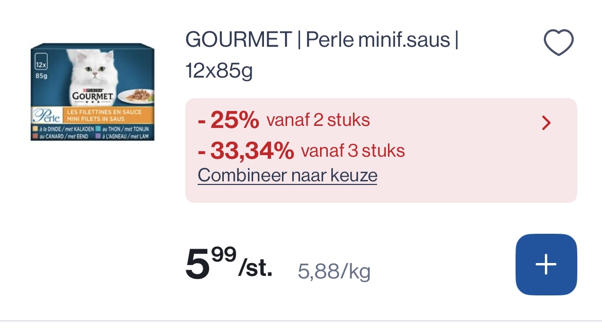 Gourmet perle minifilets voor kat