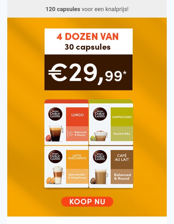 4 dozen van 30 capsules voor maar €29,99
