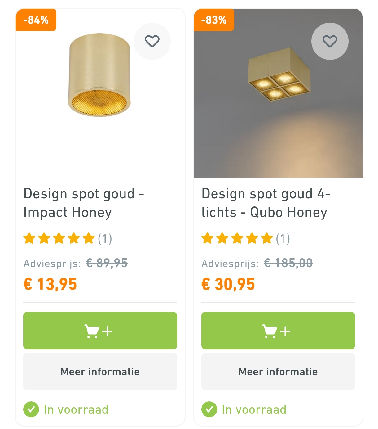 Tot 84% korting op verlichting