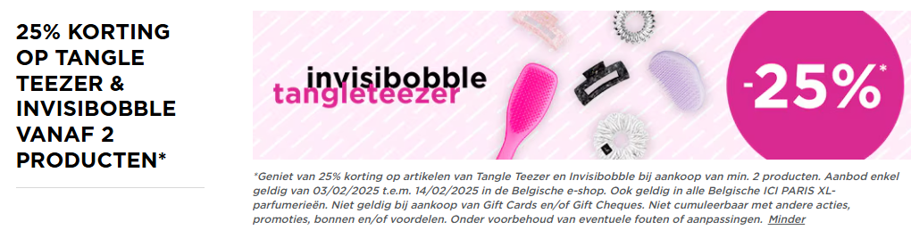 -25% Tangle Teezer en Invisibobble vanaf 2 stuks 🎀 ICI Paris XL