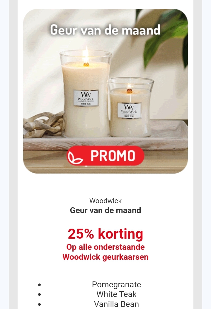 Woodwick geur van de maand